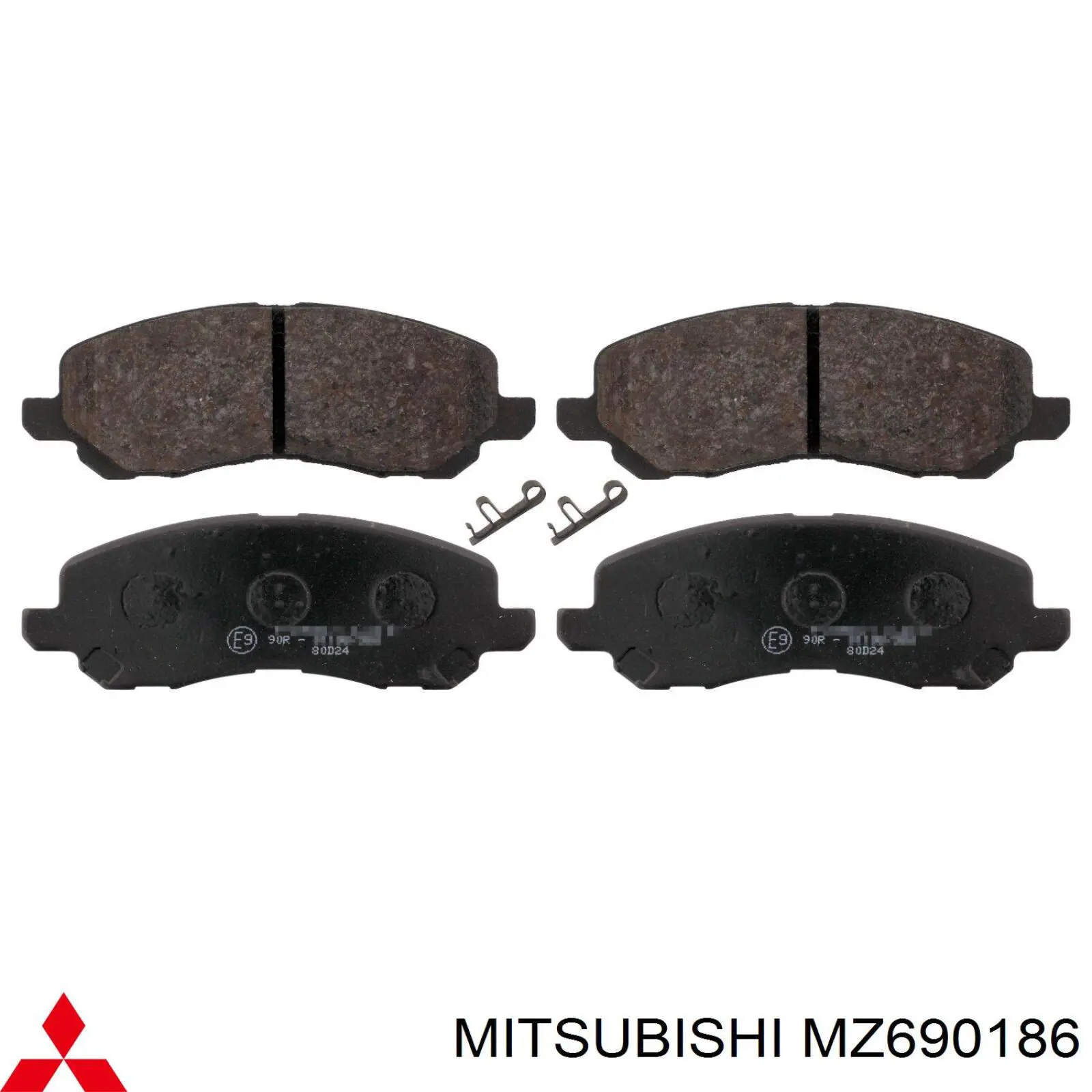 MZ690186 Mitsubishi колодки гальмівні передні, дискові