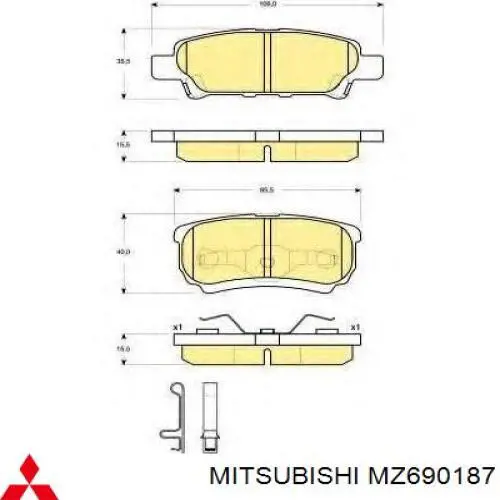 Купити MZ690187 Mitsubishi Задні колодки