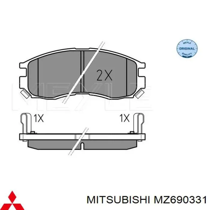 Гальмівні колодки Mitsubishi MZ690331 ціна, від 18.43 USD