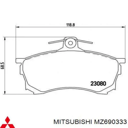 Тормозні колодки Mitsubishi MZ690333