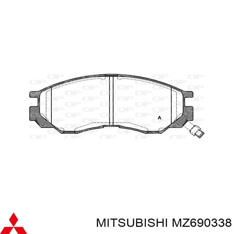 Передні тормозні колодки MZ690338 Mitsubishi