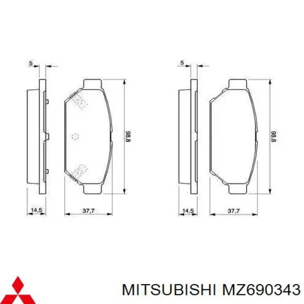 Купити MZ690343 Mitsubishi Задні колодки