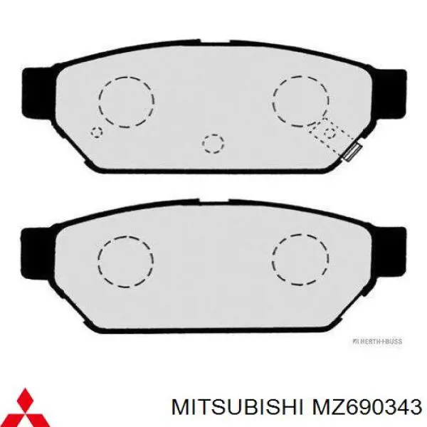 Задні гальмівні колодки Mitsubishi MZ690343 ціна, від 17.33 USD
