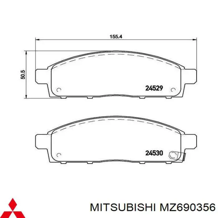 Купити MZ690356 Mitsubishi Колодки гальмівні передні, дискові
