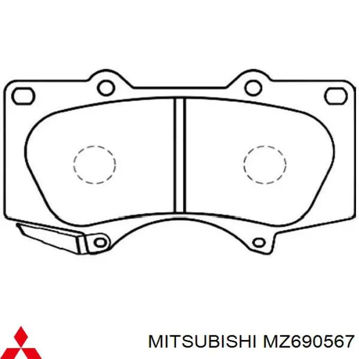 Гальмівні колодки Mitsubishi MZ690567 ціна, від 35.24 USD