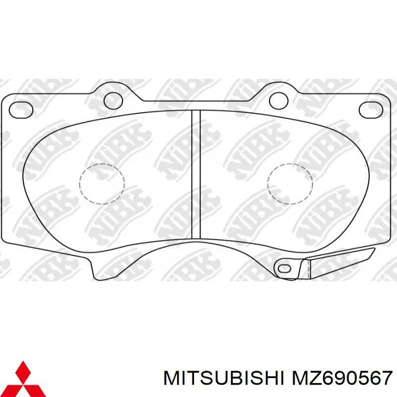 Купити MZ690567 Mitsubishi Колодки гальмівні передні, дискові