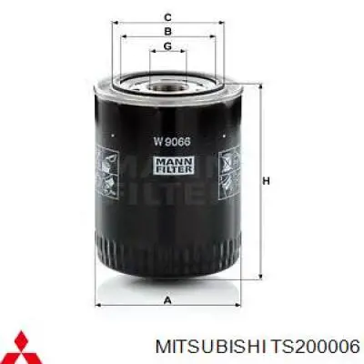 TS200006 Mitsubishi фільтр масляний