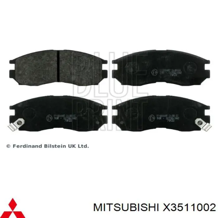 X3511002 Mitsubishi колодки гальмівні передні, дискові