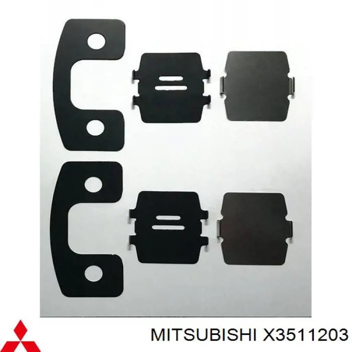 X3511203 Mitsubishi комплект пружинок кріплення дискових колодок, передніх