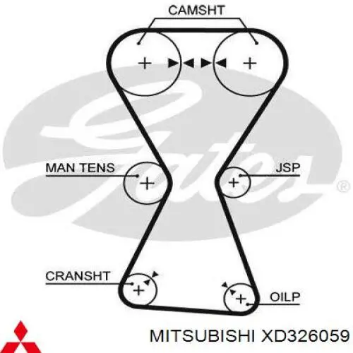 Купити XD326059 Mitsubishi Ремінь газорозподільного механізму