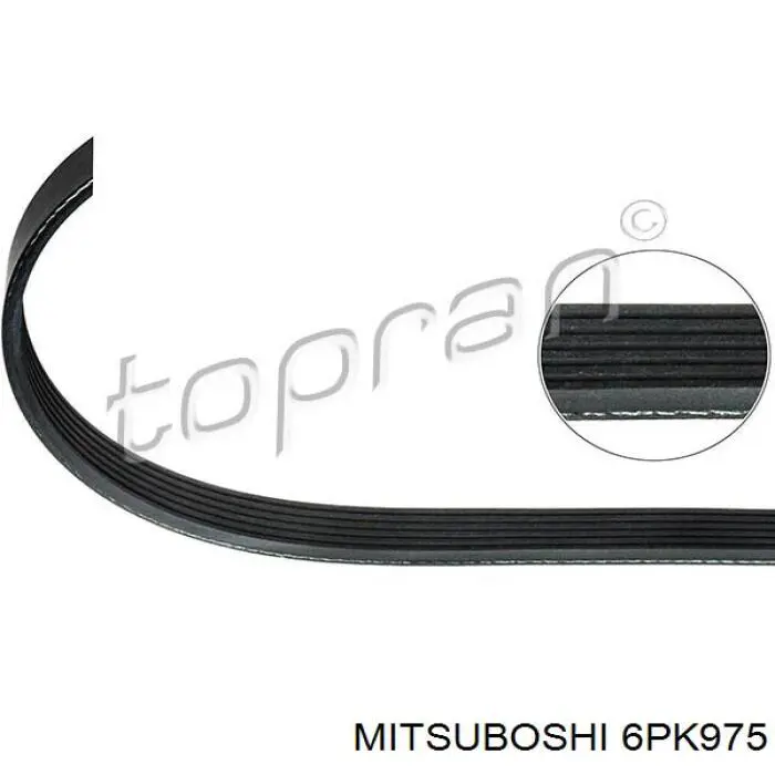 6PK975 Mitsuboshi Поліклиновий ремінь