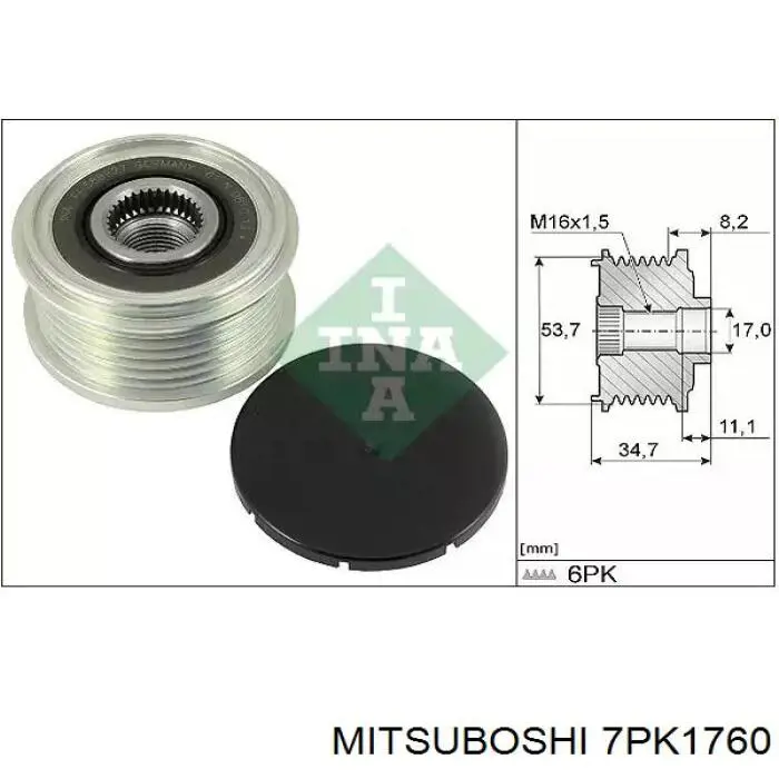 7PK1760 Mitsuboshi Поліклиновий ремінь