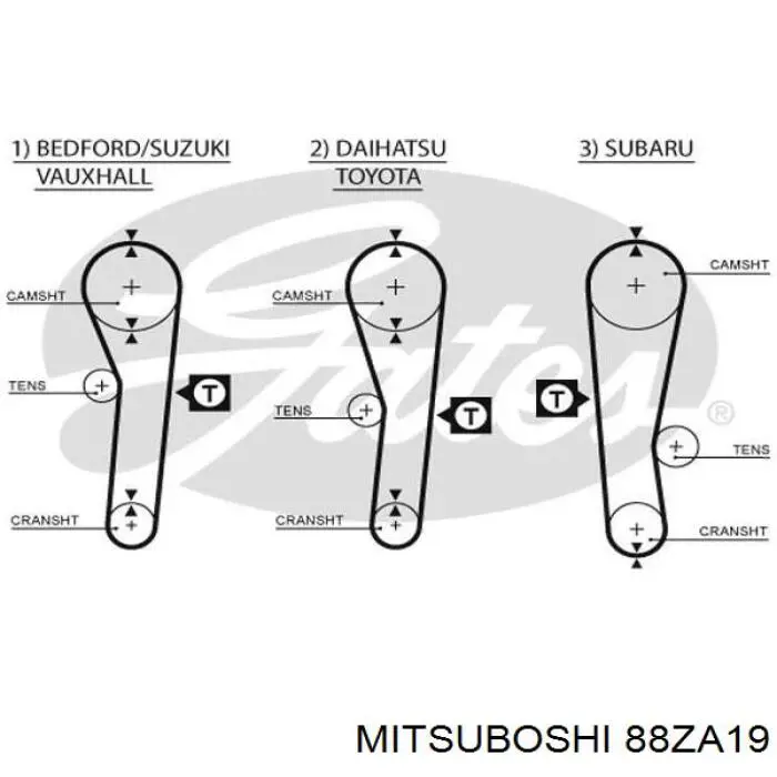 Купити 88ZA19 Mitsuboshi Ремінь газорозподільного механізму