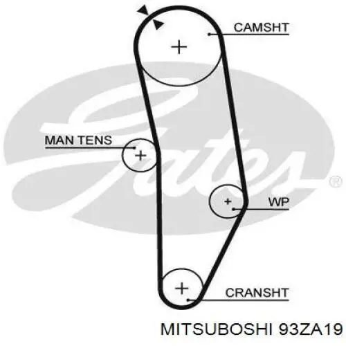 Купити 93ZA19 Mitsuboshi Ремінь газорозподільного механізму