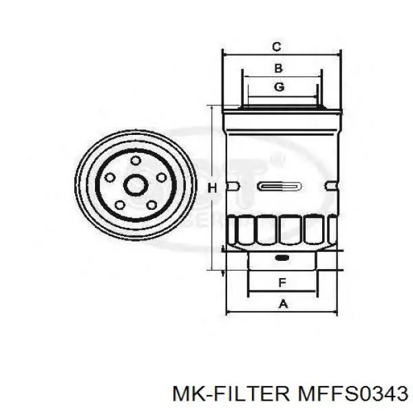 Фільтр тонкого очищення палива MK Filter MFFS0343 ціна, від 8.49 USD