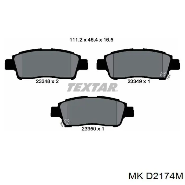 Колодки гальмівні передні, дискові D2174M MK