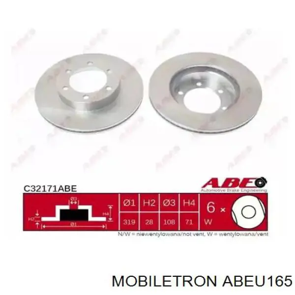 Купити ABEU165 Mobiletron Датчик АБС (ABS) передній