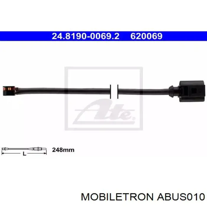 Датчик АБС (ABS) передній, лівий ABUS010 Mobiletron