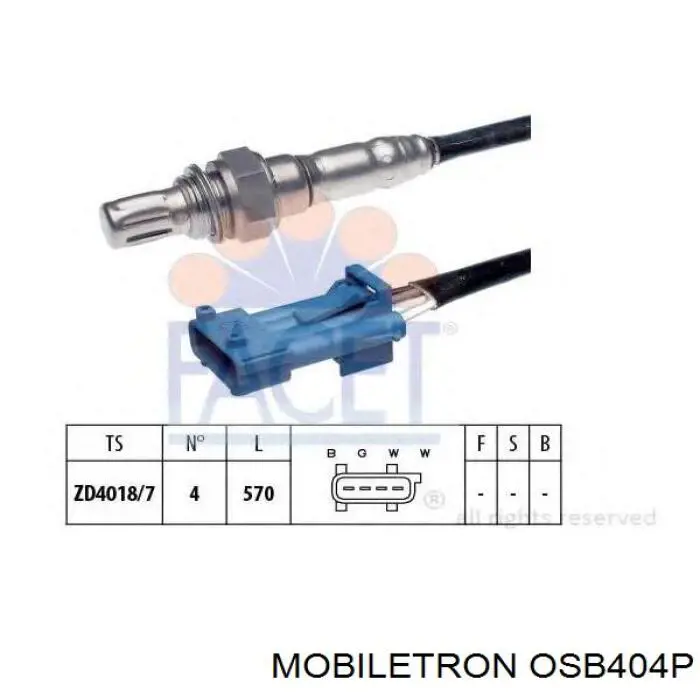 Купити OSB404P Mobiletron Лямбдазонд, датчик кисню до каталізатора