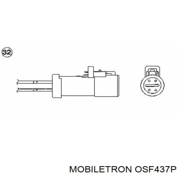 Лямбдазонд, датчик кисню до каталізатора Mobiletron OSF437P ціна, від 25.34 USD