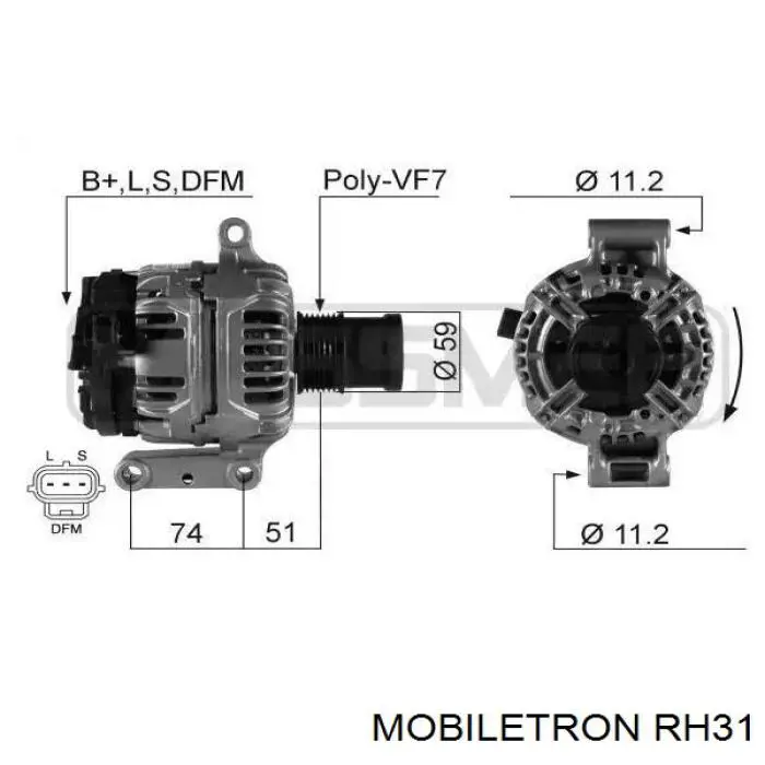 RH31 Mobiletron міст доданий генератора