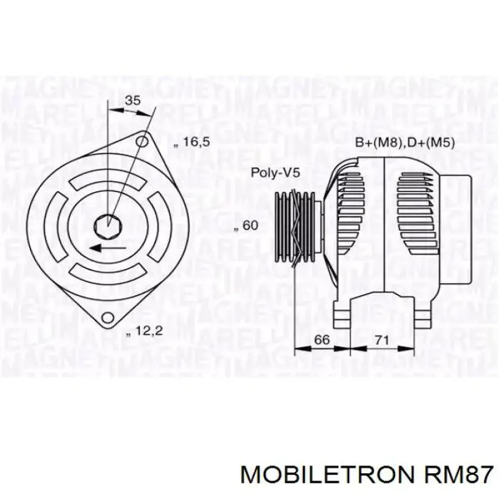 RM87 Mobiletron міст доданий генератора