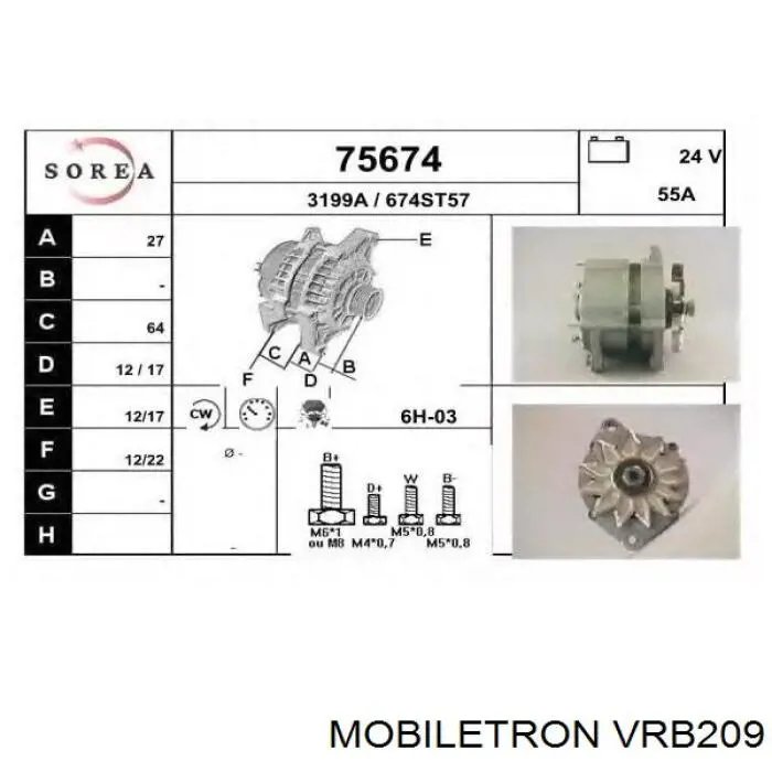 Купити VRB209 Mobiletron Реле регулятор напруги генератора