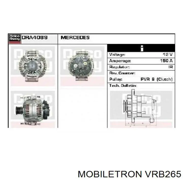 VRB265 Mobiletron Реле-регулятор (напруги)