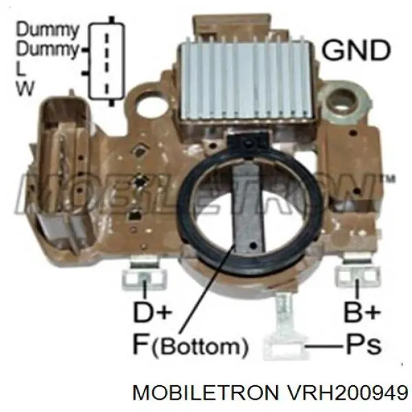 VRH200949 Mobiletron реле-регулятор генератора, (реле зарядки)