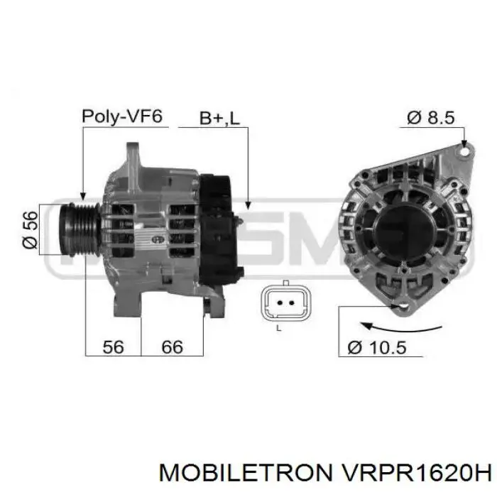 Реле генератора VRPR1620H Mobiletron