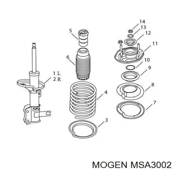 Купити MSA3002 Mogen Амортизатор передній, правий