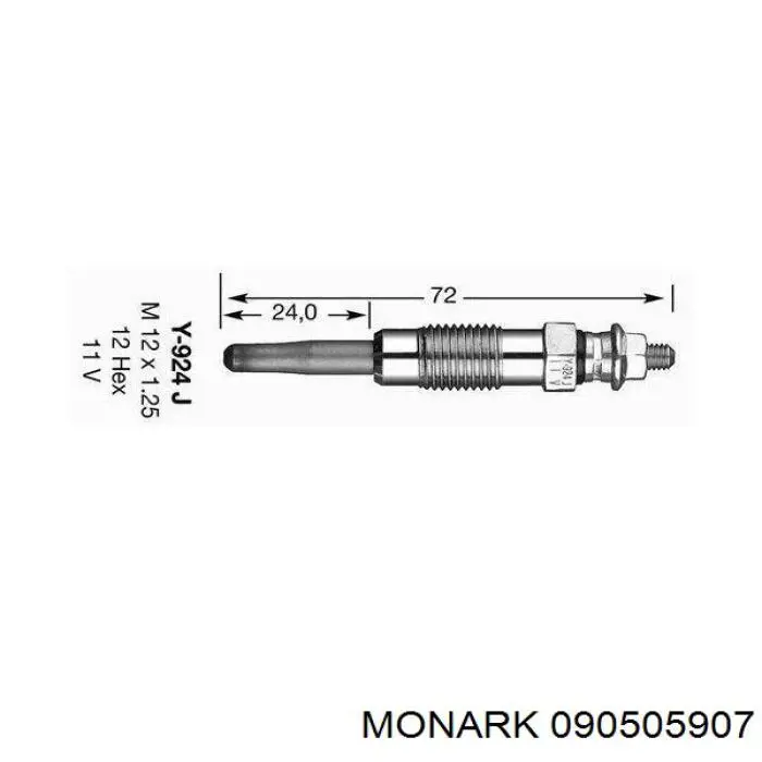 Свічка накалу 1587444 Ford
