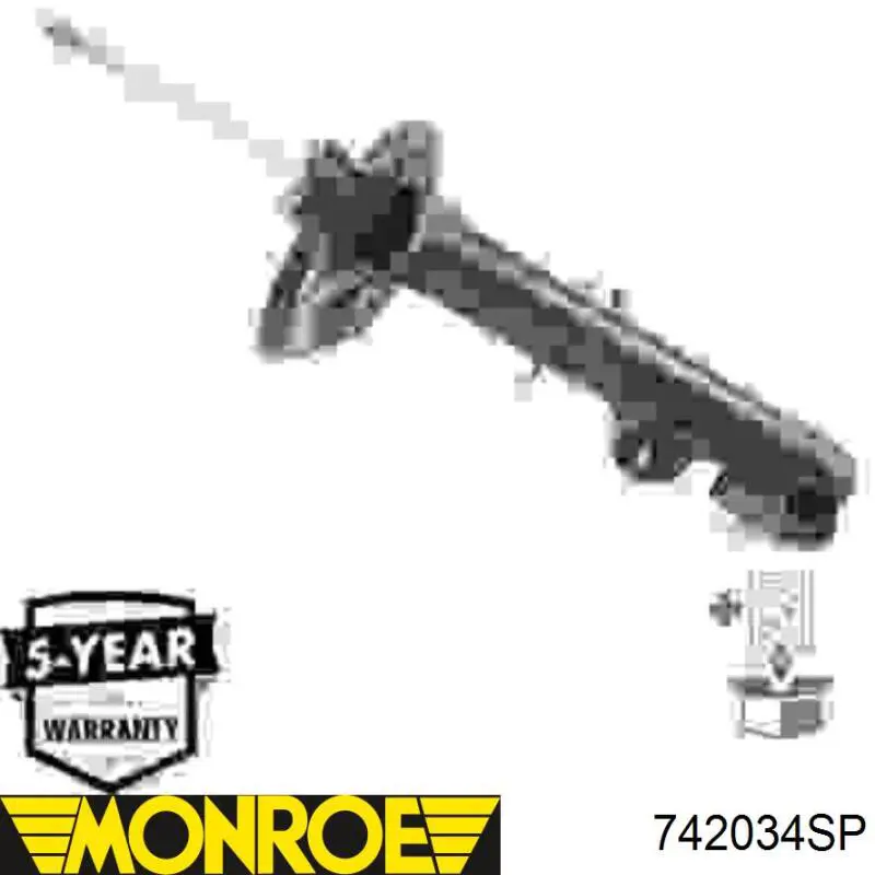 Амортизатор передній, правий Monroe 742034SP ціна, від 41.99 USD