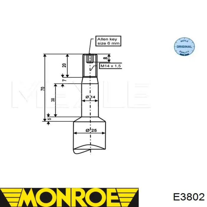 Стойка амортизатора передняя Monroe E3802 ціна, від 79.37 USD