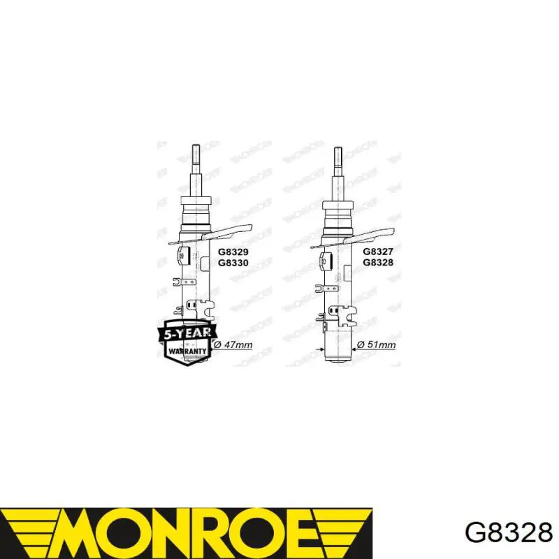 G8328 Monroe Ліва передня стійка