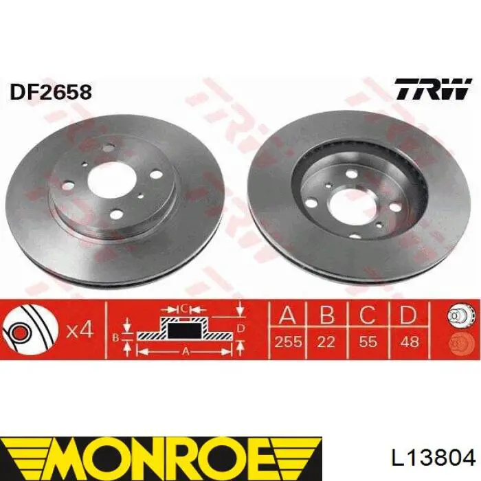 Сайлентблок нижнього важеля передньої підвіски Monroe L13804 ціна, від 3.86 USD