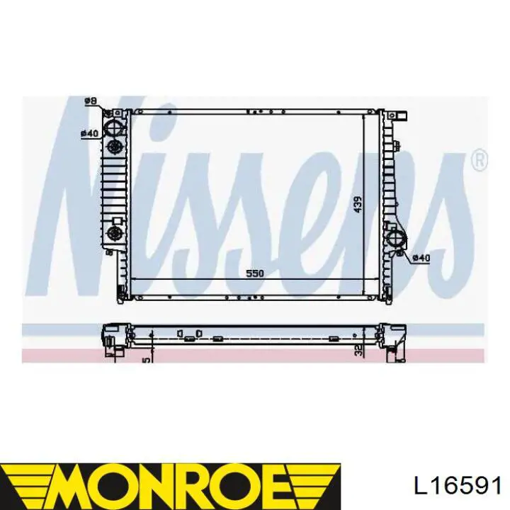 Важіль передньої підвіски нижній, правий L16591 Monroe