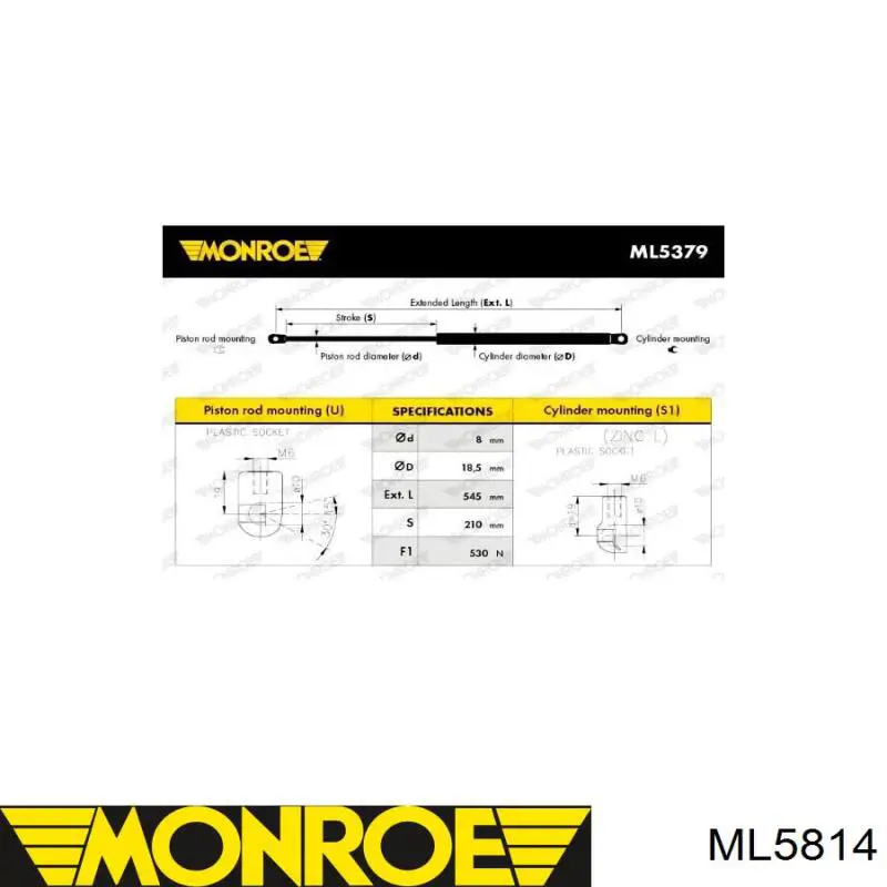 Амортизатор капота 10100602 Depo/Loro