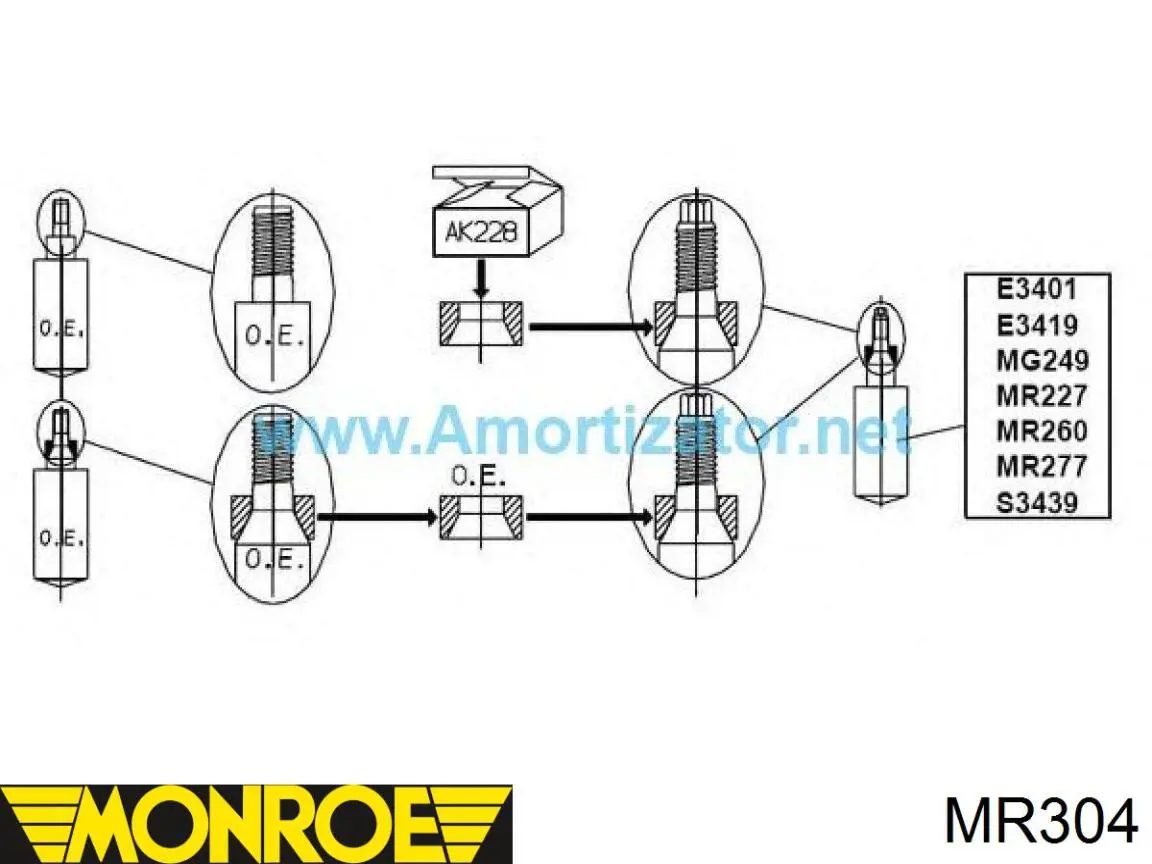 MR304 Monroe амортизатор передній