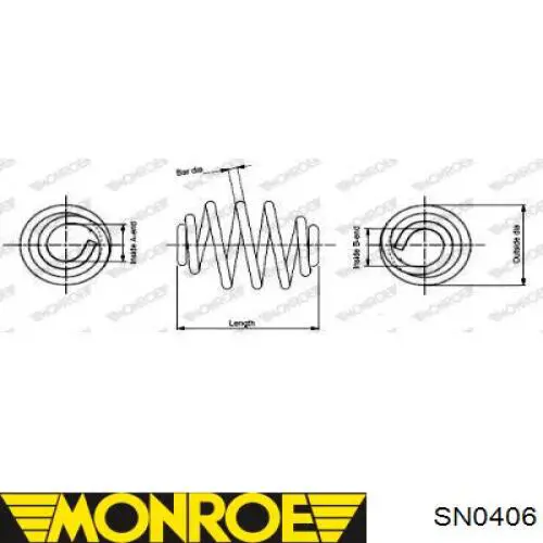 Пружина задня Monroe SN0406 ціна, від 22.33 USD