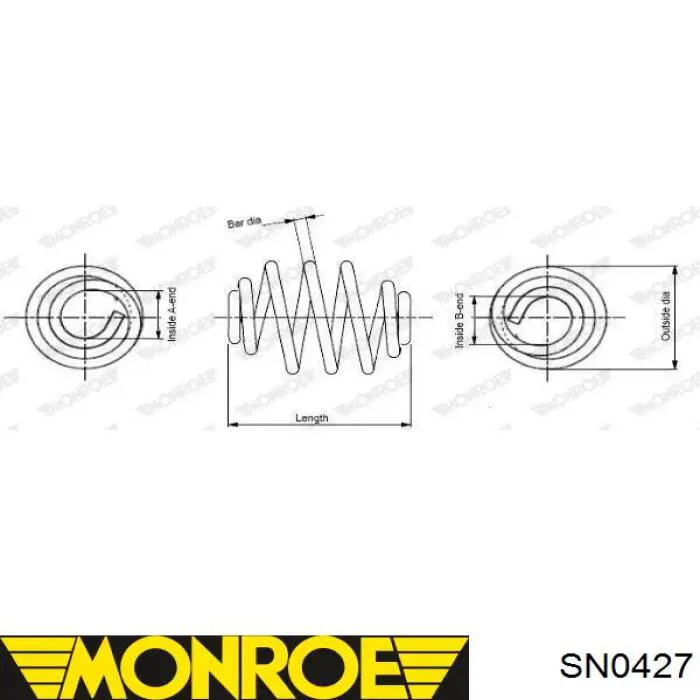 Пружина задня Monroe SN0427 ціна, від 18.13 USD