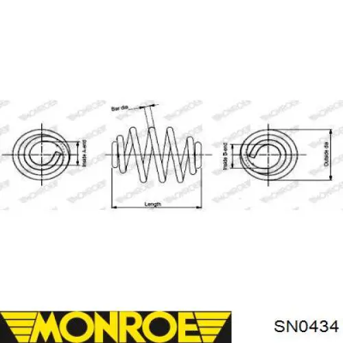 SN0434 Monroe пружина задня