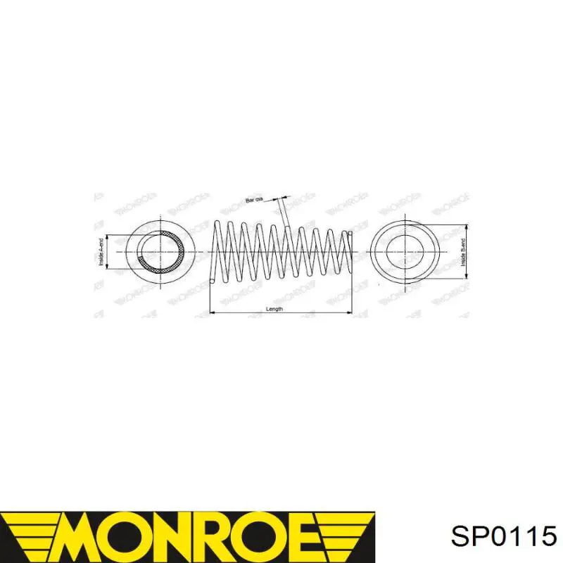 SP0115 Monroe пружина передня
