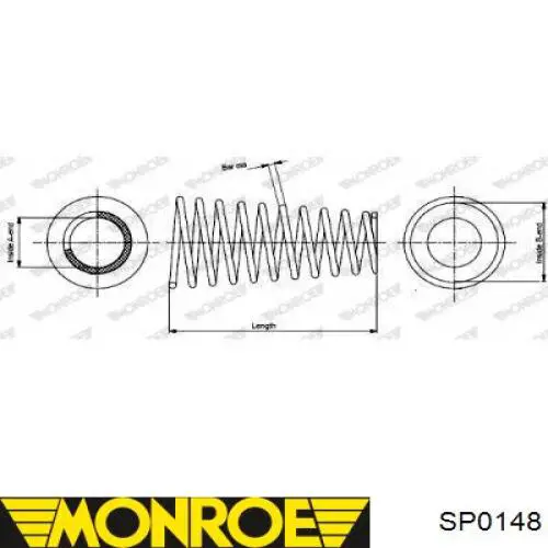 SP0148 Monroe Пружина амортизатора передняя