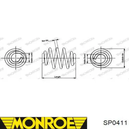 Задні пружини SP0411 Monroe