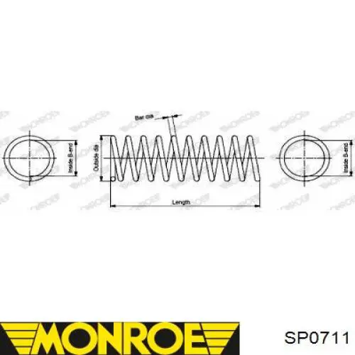 Пружина задня Monroe SP0711 ціна, від 33.83 USD