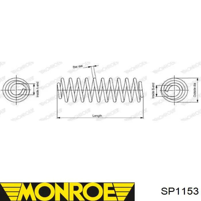 Пружина передня SP1153 Monroe