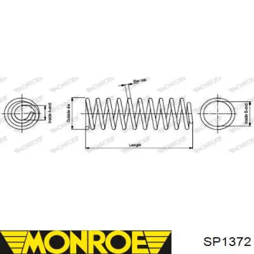 SP1372 Monroe пружина задня