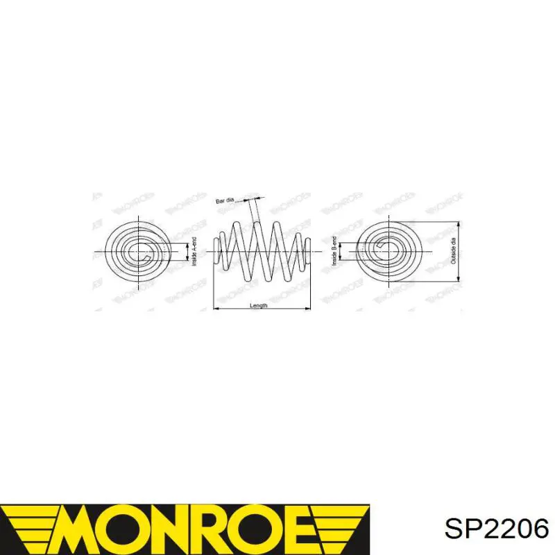 SP2206 Monroe пружина задня