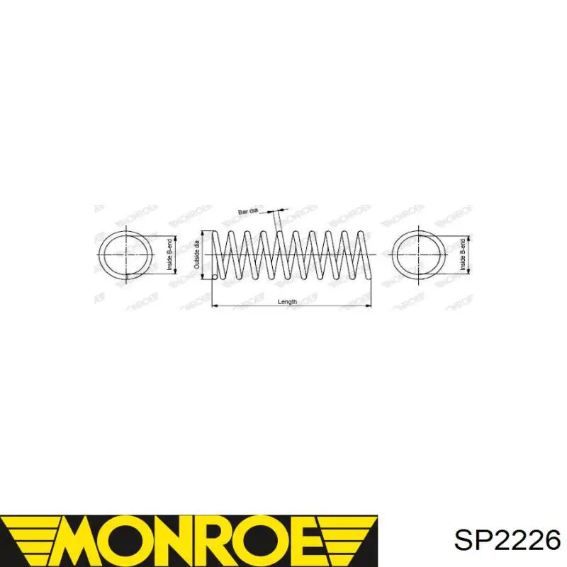 SP2226 Monroe пружина передня